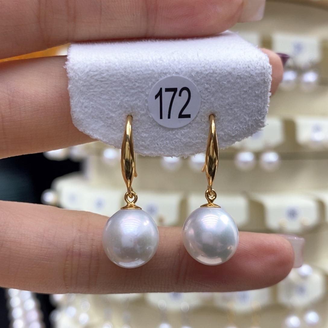 淡水珍珠耳饰银S925镶嵌
