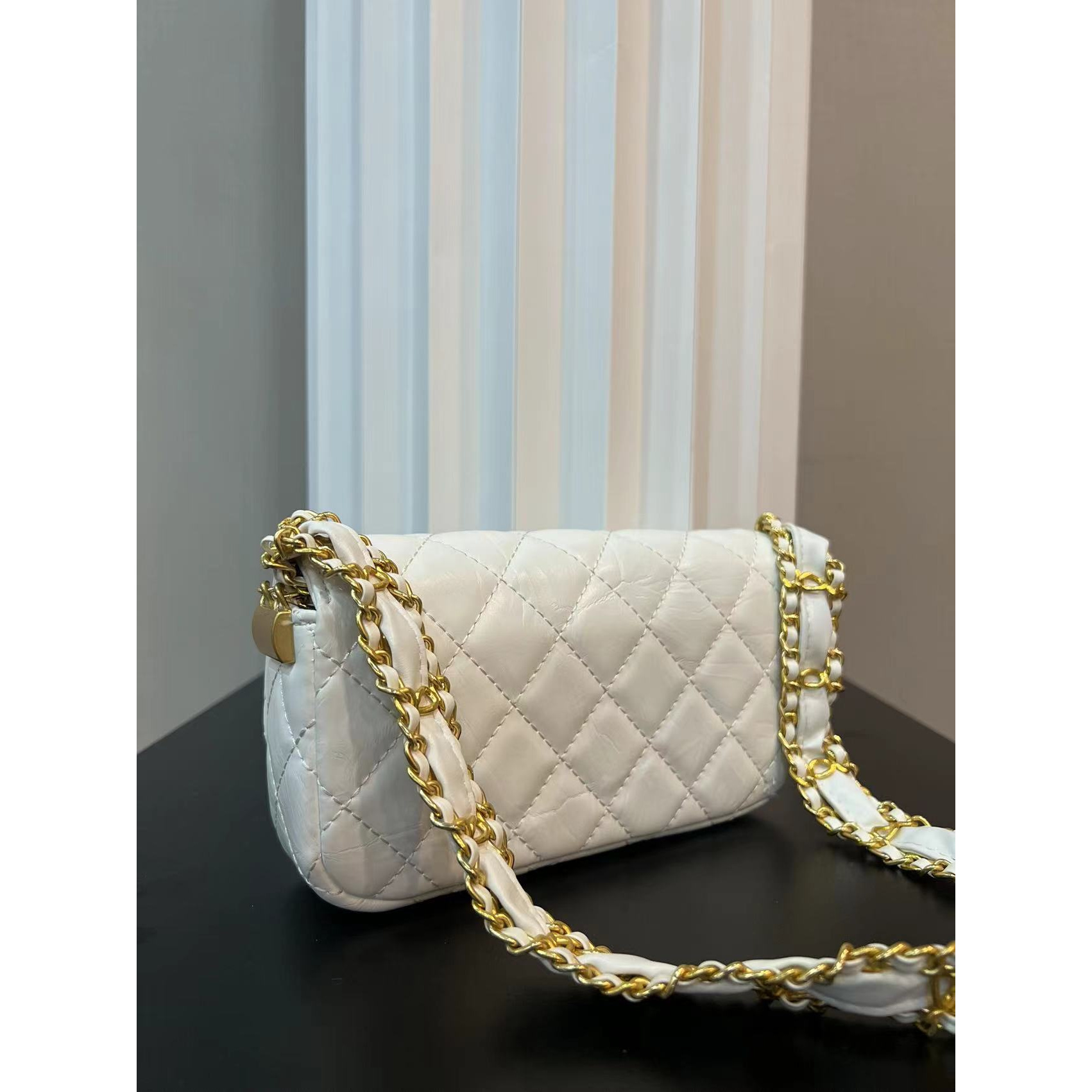 TOLEX2025新款手工方块宽肩时尚女包白色百搭