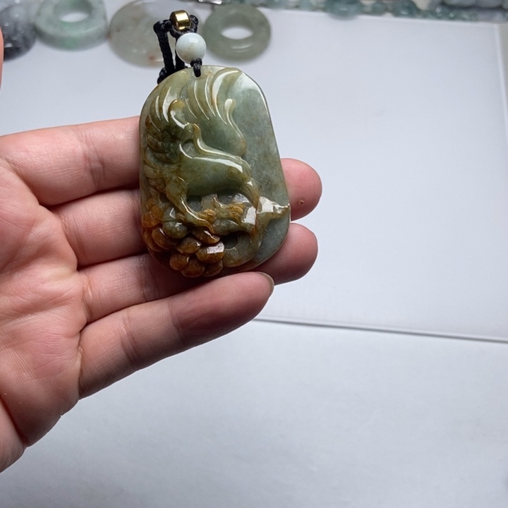 翡翠未镶嵌颈饰鹰牌11