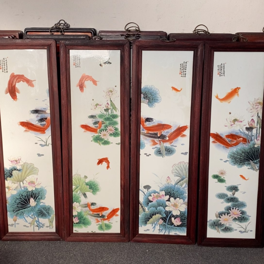 瓷1.2*40*4景德镇瓷板画柴窑烧制