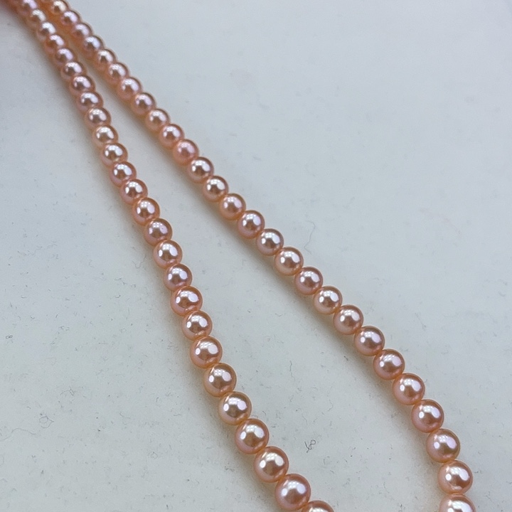 淡水珍珠颈饰18K金镶嵌5.6极光中国红高品