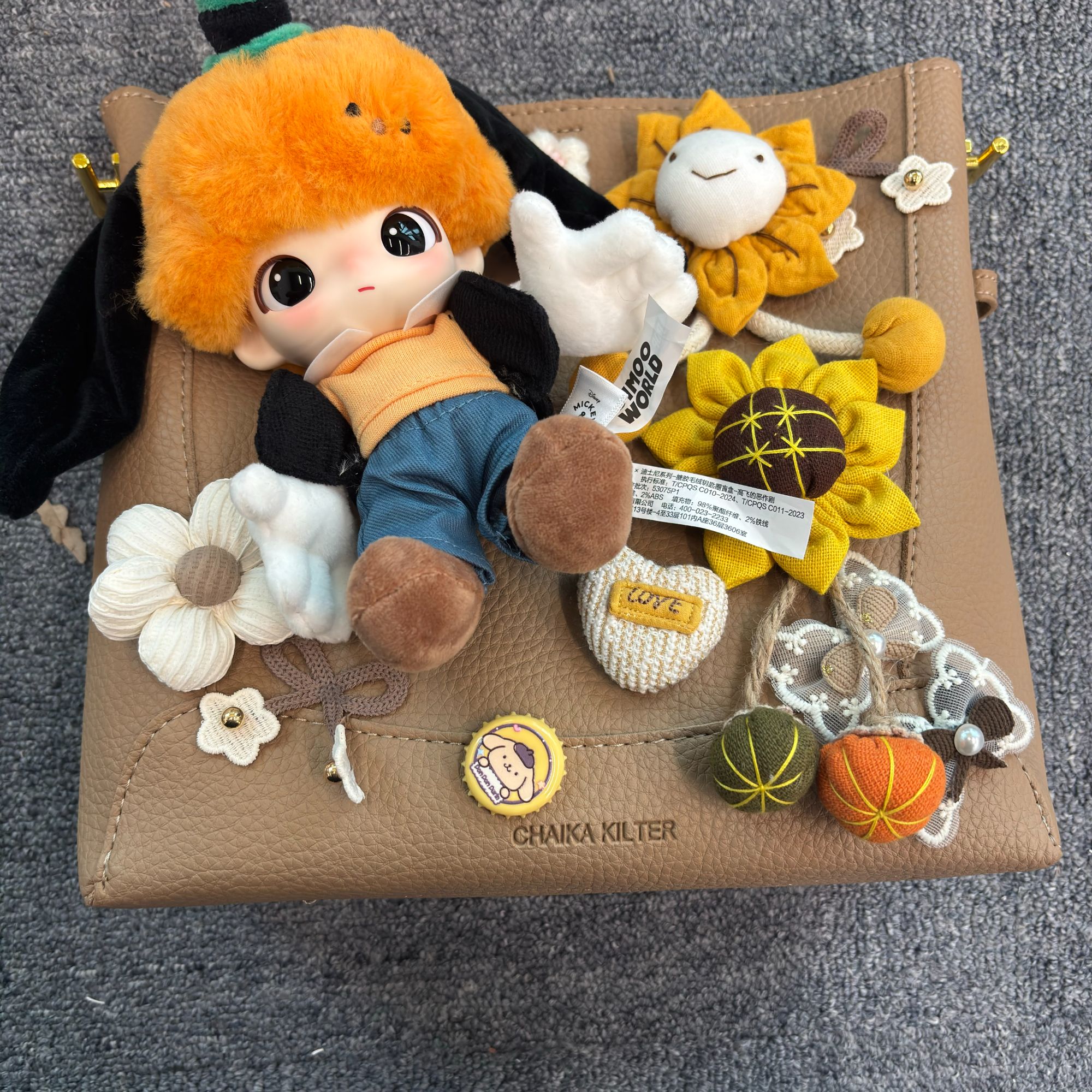 设计师定制毛绒娃包潮玩时尚百搭包包 Dimoo手提包