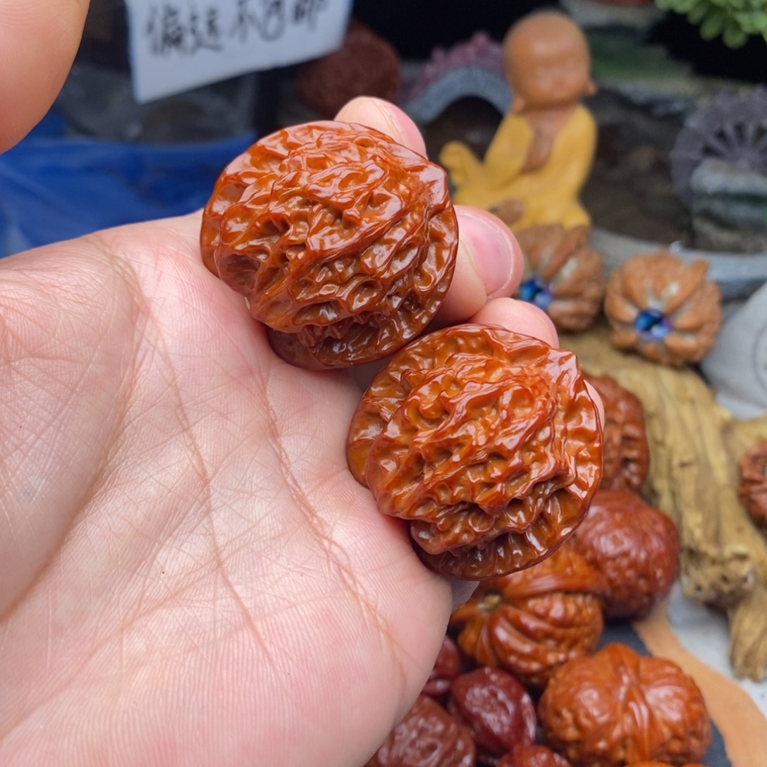 文玩核桃把件盘山公路子帽边38肚 34全品