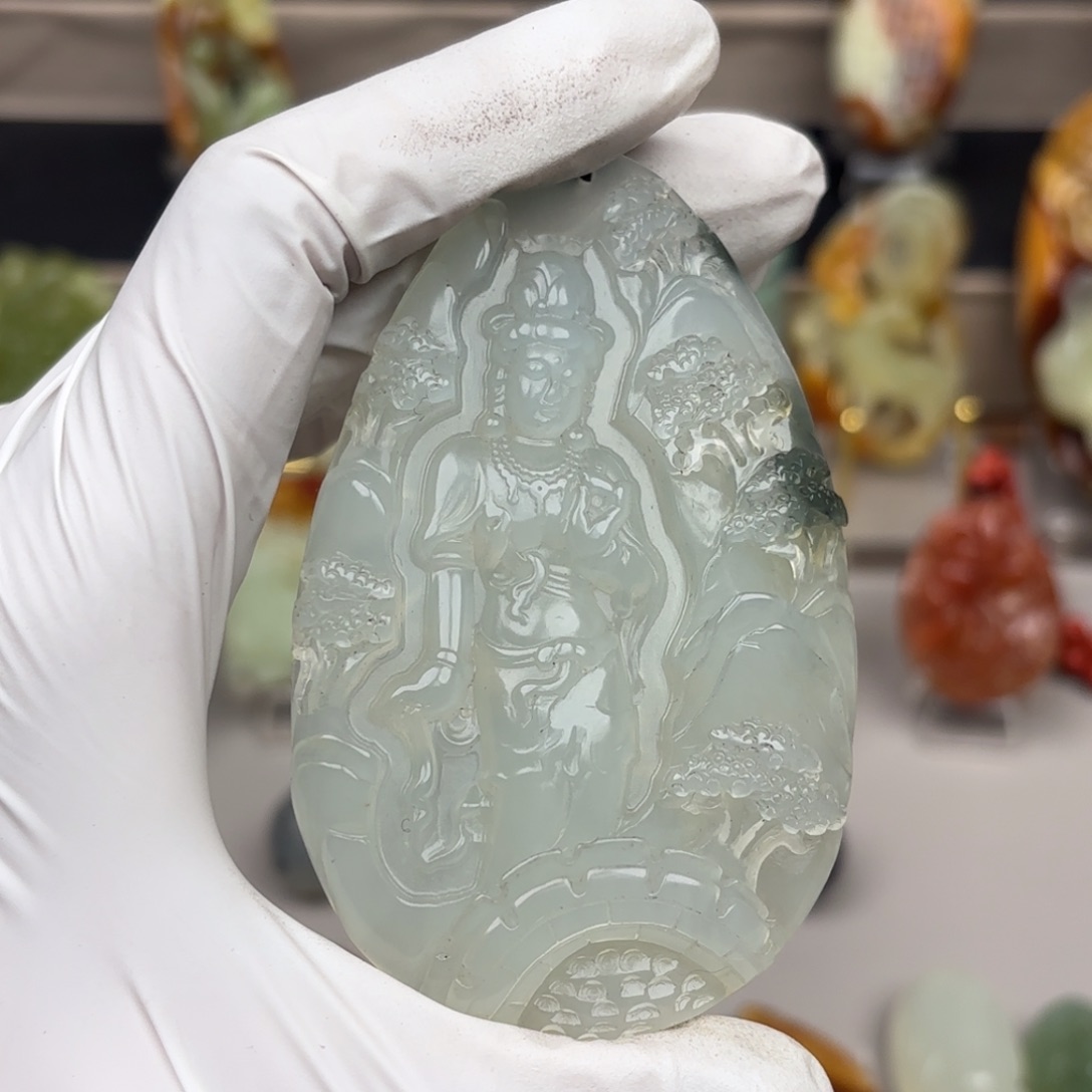 蛇纹石玉颈饰未镶嵌信****3