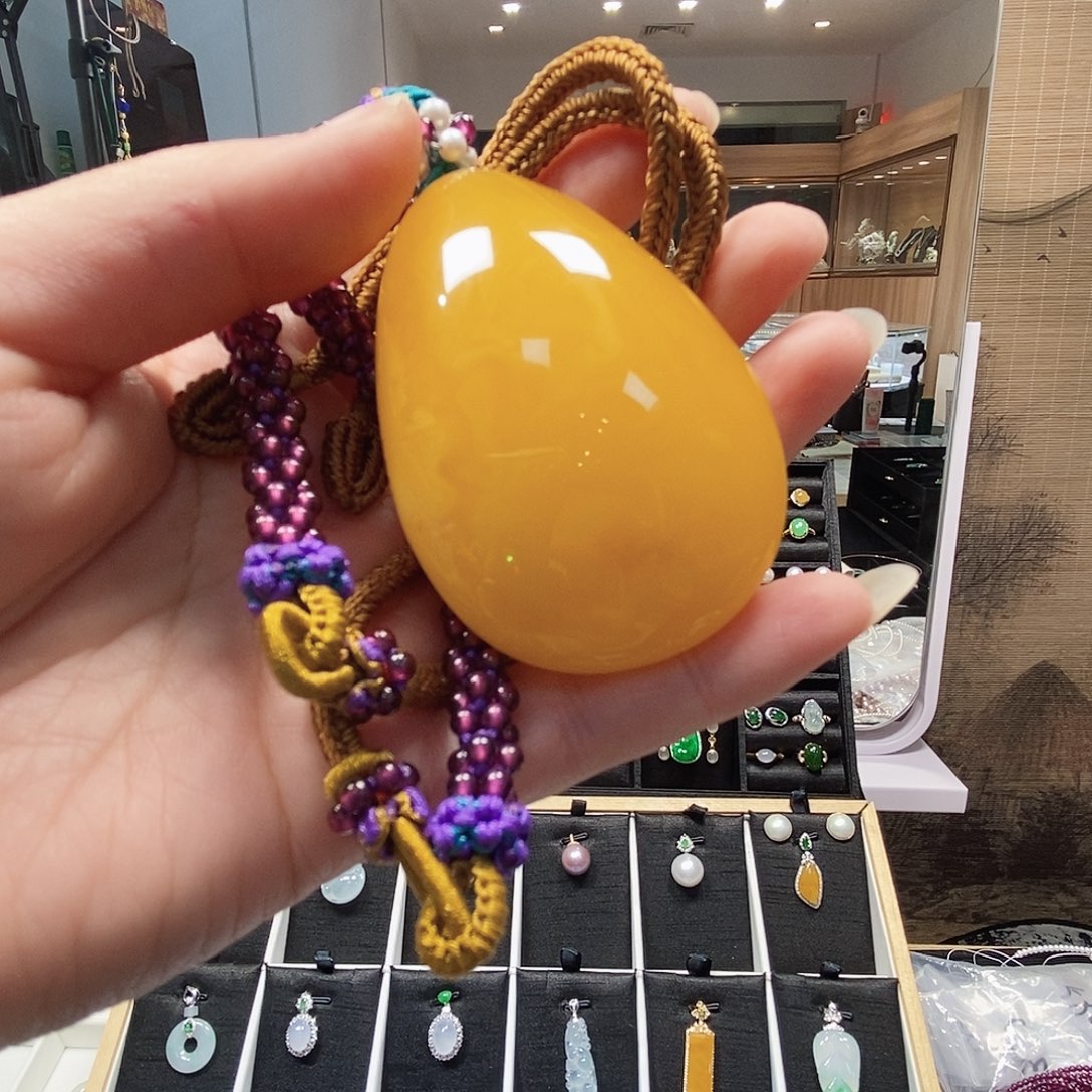 ╭***€琥珀未镶嵌吊坠(赠链)琥珀蜜蜡吊坠