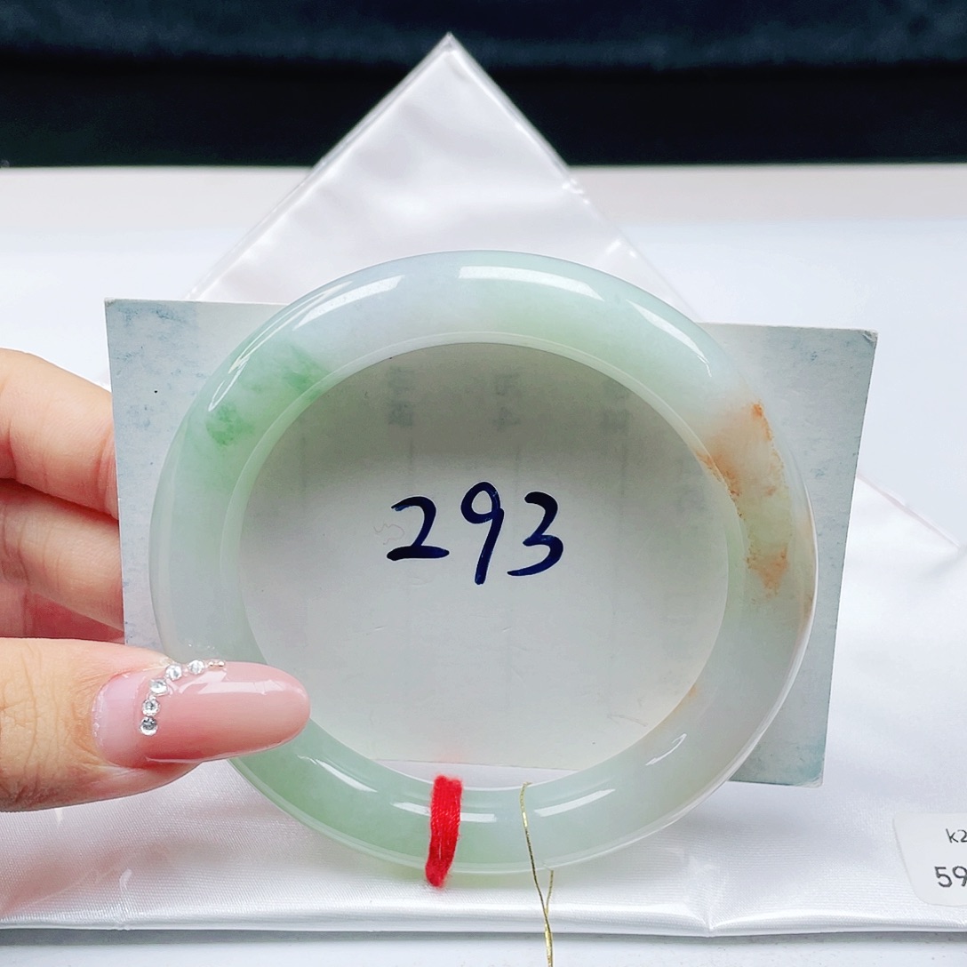 翡翠未镶嵌手镯 圆条59+