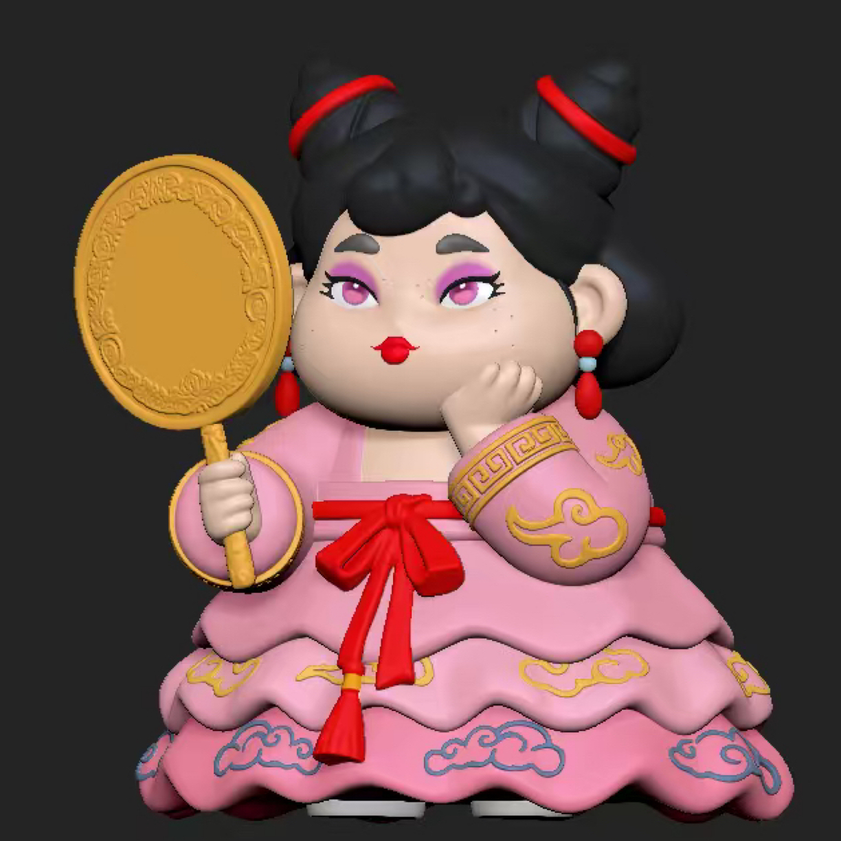 雲暮阁石叽娘娘萌粒硅胶模具石叽娘娘高5cm