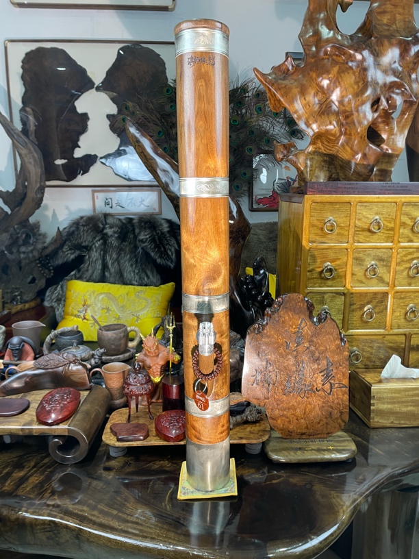 正宗金丝楠木烟筒 小叶桢楠司法签定假一赔十 云南水烟筒金丝楠木
