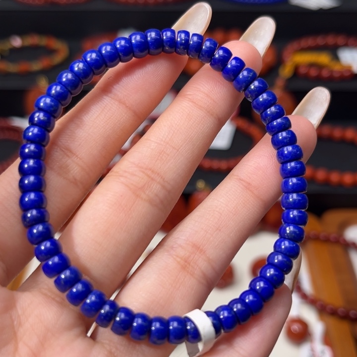 青金石未镶嵌手链精工直切老型5.5mm