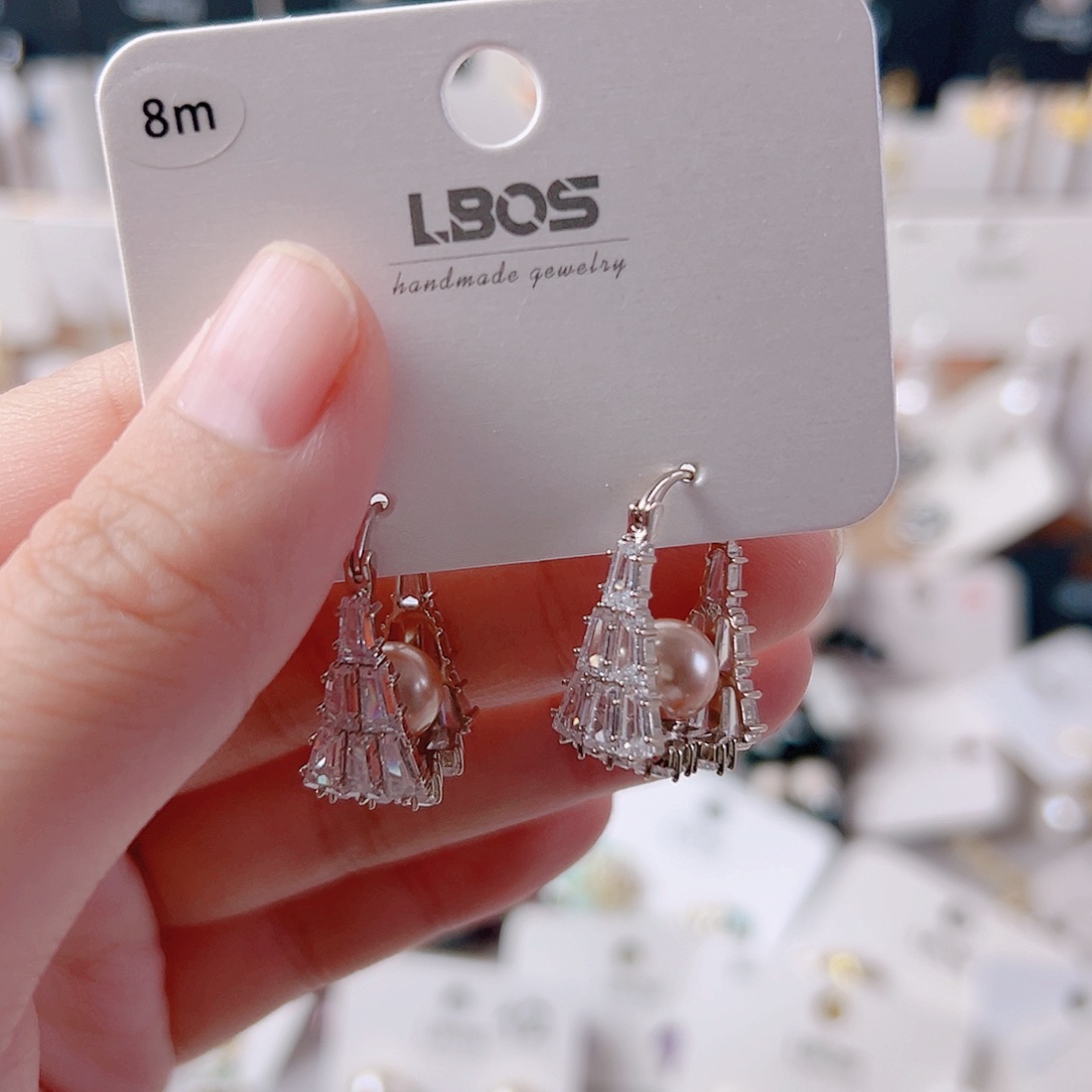 琉璃纯铜合金耳环的