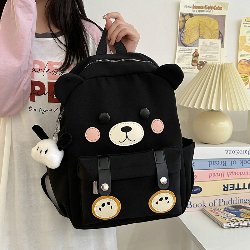 卡通小熊可爱休闲双肩包百搭耐用轻便旅行小众背包妈咪包小巧简约