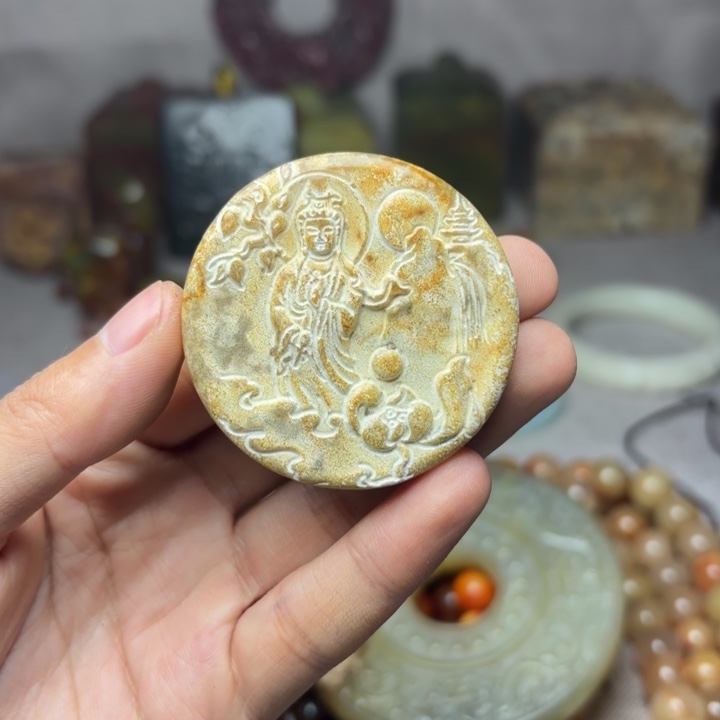 白玉菩提吊坠———