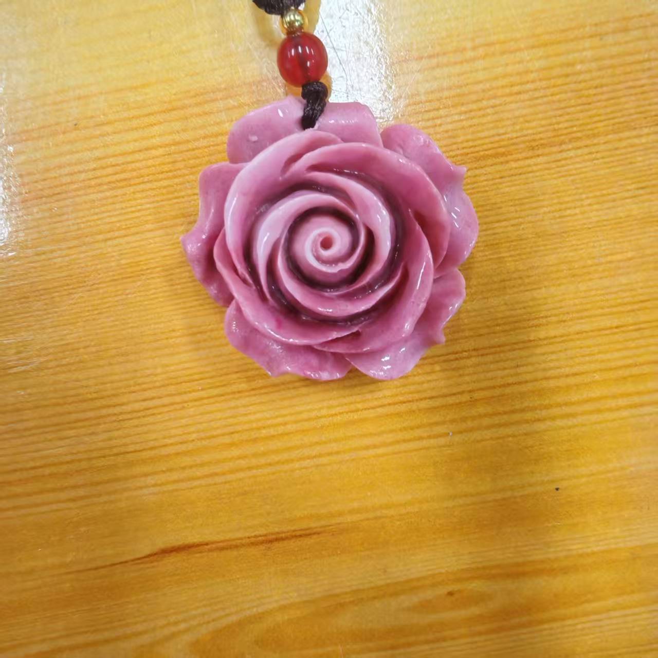 含辰砂工艺品 N071-经典鸡血玫瑰花吊坠