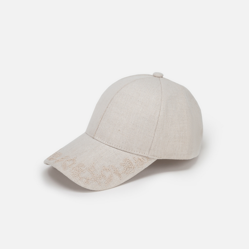 [UPF50+防晒]EP雅莹 国风刺绣鸭舌帽亚麻防晒棒球帽 26新品ZH03C