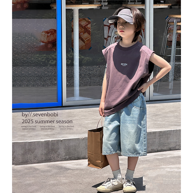 【现货】男童背心2025夏季新款中大童夏装无袖坎肩儿童百搭上衣潮