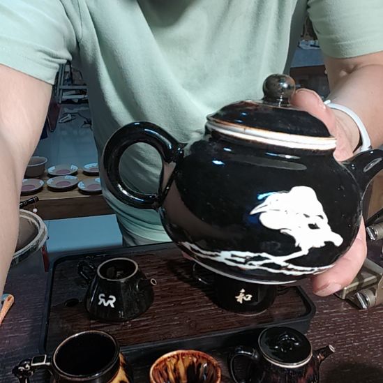 独***～天然老黑釉斗笠盏