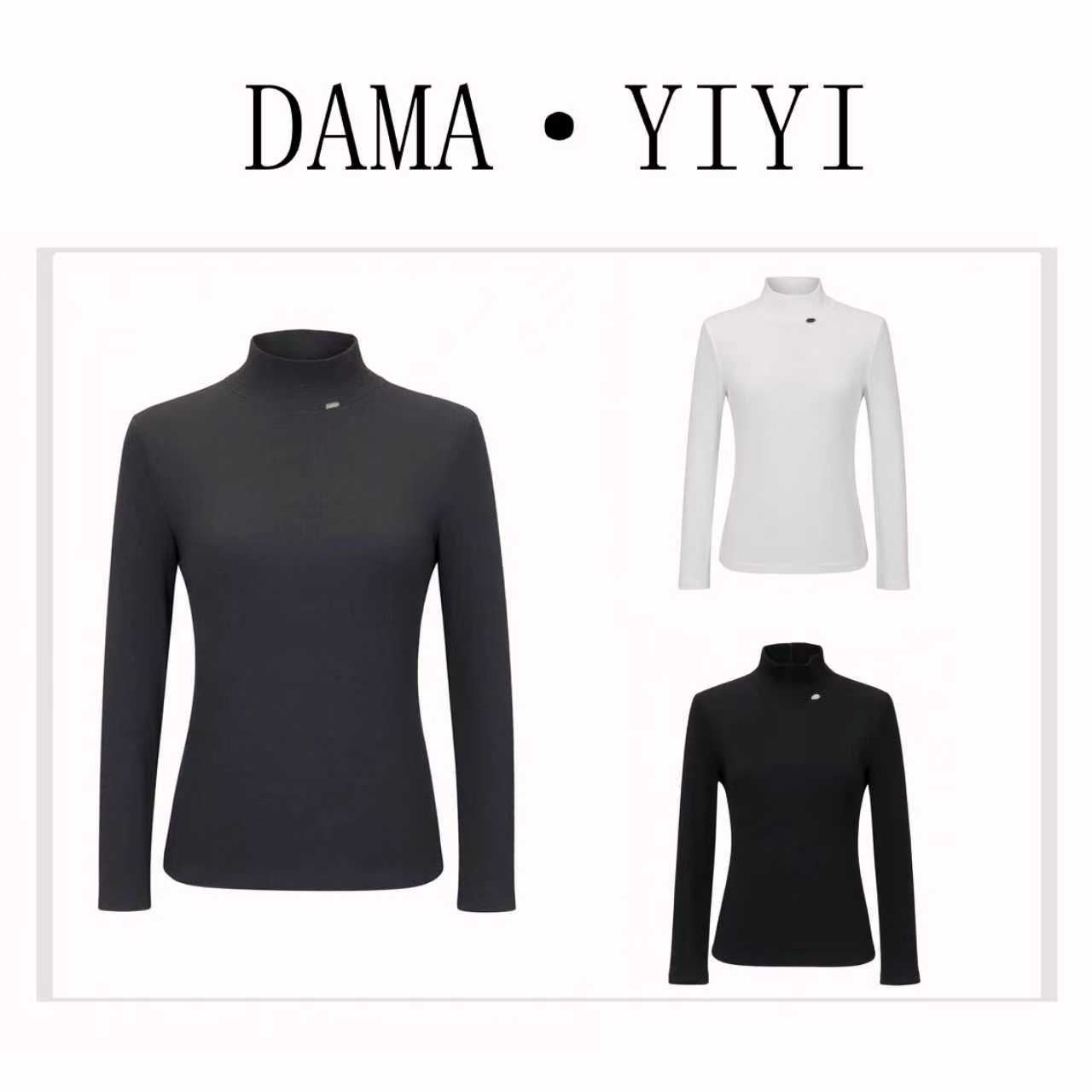 D9070秋冬新品韩系简约半高领钉牌打底衫T恤