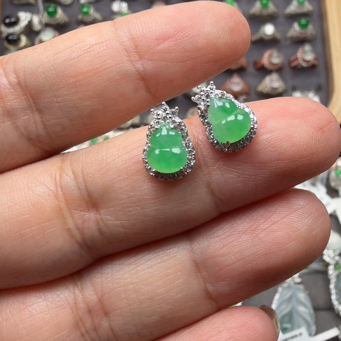 翡翠银S925镶嵌戒指8020