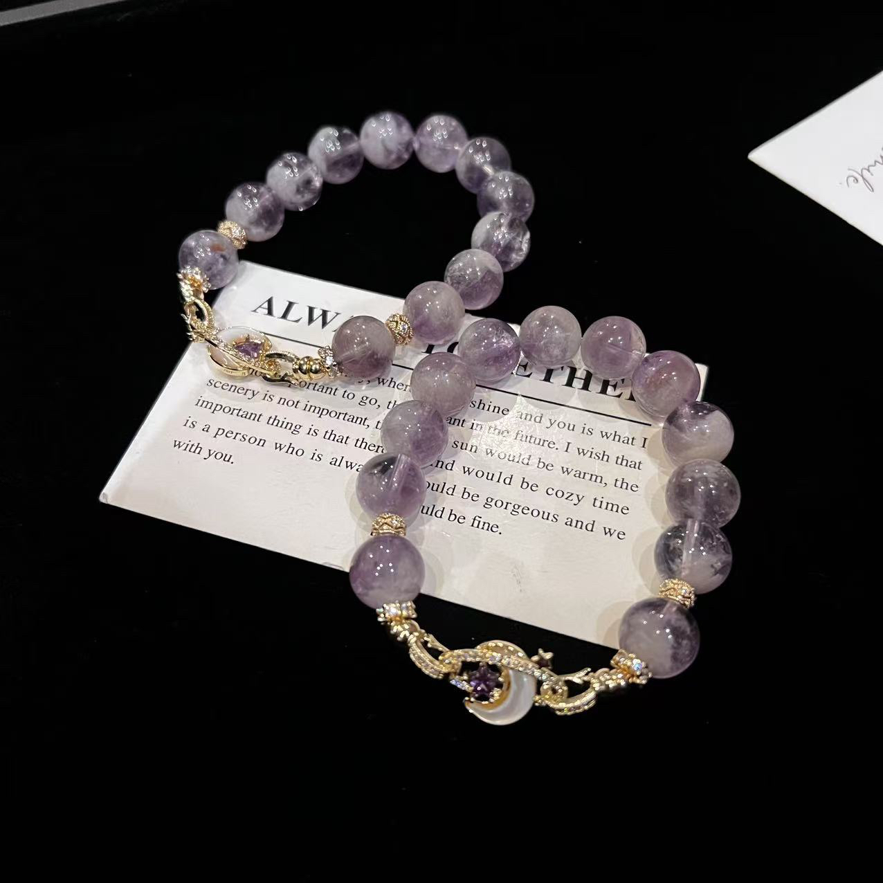 F792 11mm紫兔毛设计款手串 多样性发一