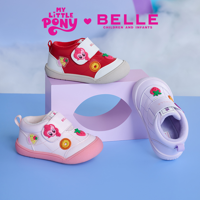 百丽儿童透气女皮革拼接防滑风学步鞋卡通动漫防踢RA0028