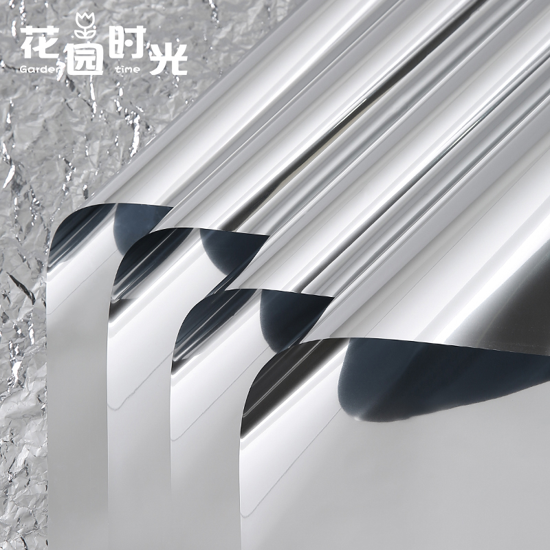 【花园时光】 镜面鲜花花束包花纸金属亮面反光纸花店防水包装材料