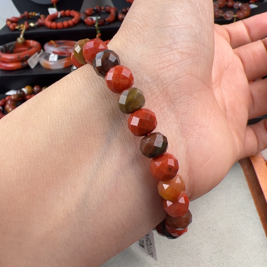 南红玛瑙未镶嵌（巧家包浆切面手串7.5mm