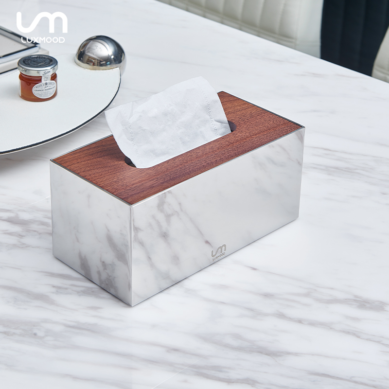 LUXMOOD勒慕不锈钢纸巾盒高档轻奢华创意抽纸盒客厅家用轻奢摆件