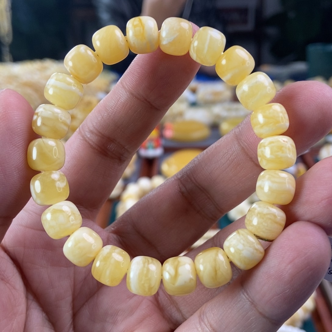 琥珀珠宝奇石未镶嵌9虎皮纹手串11.31