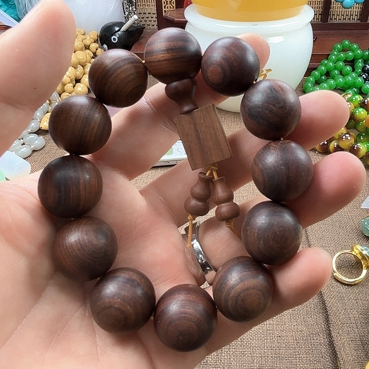 非洲紫檀（红花梨）32号蓝水佛公戒指