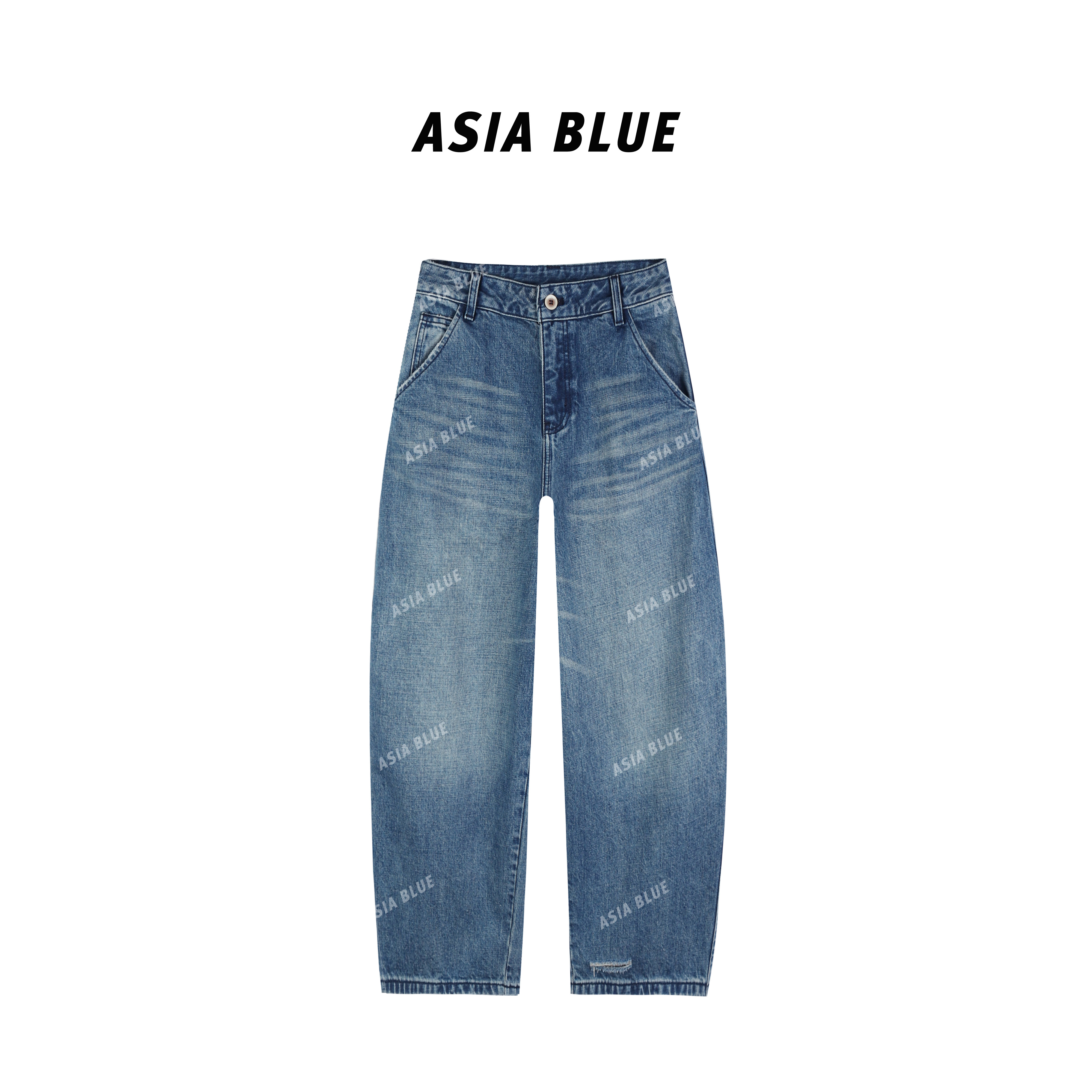 TOGETHER DW STUDIOS 2025春季无弹百搭八分哈伦弯刀牛仔裤#Q5285