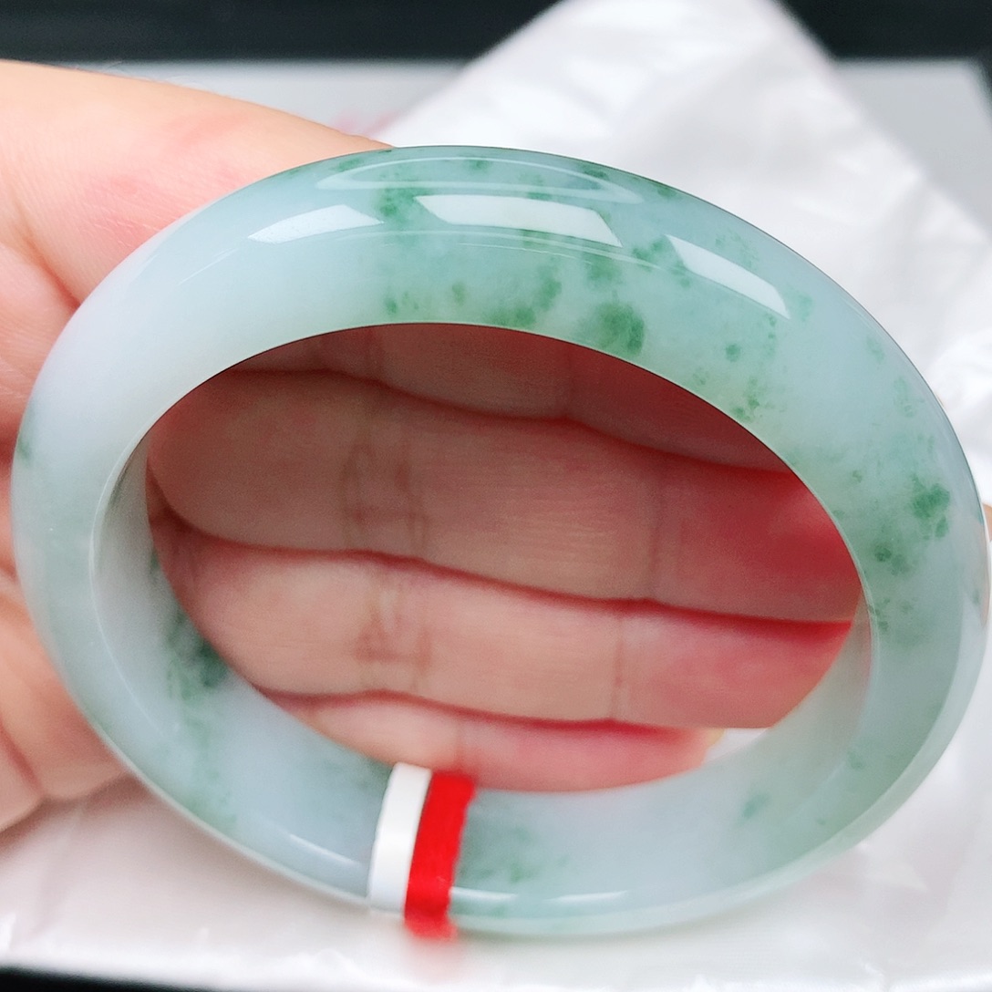 未镶嵌手镯翡翠4冰胶小绿花