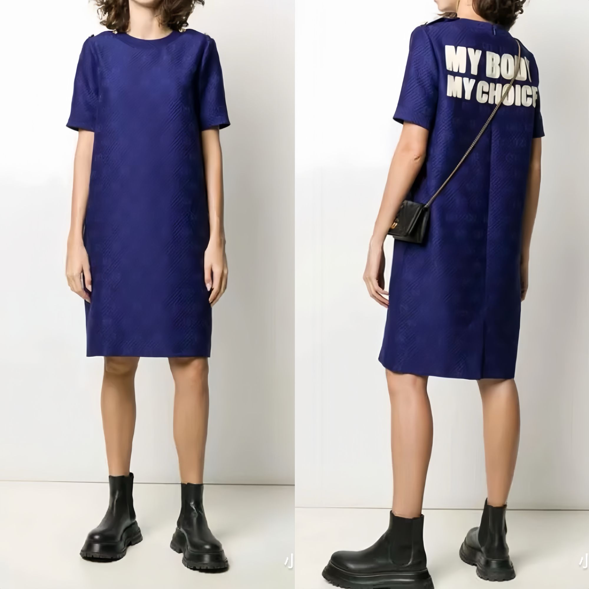 95新 GUCCI/古驰 古驰老花短袖连衣裙/Fy2504