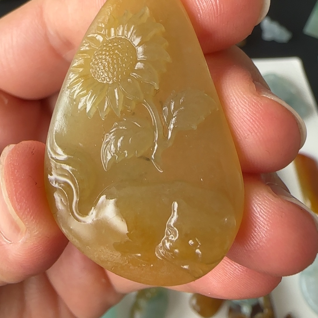 未镶嵌定制翡翠翡翠 向日葵