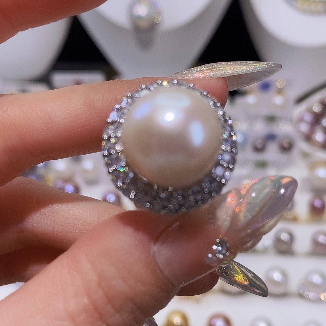 淡水珍珠戒指合金