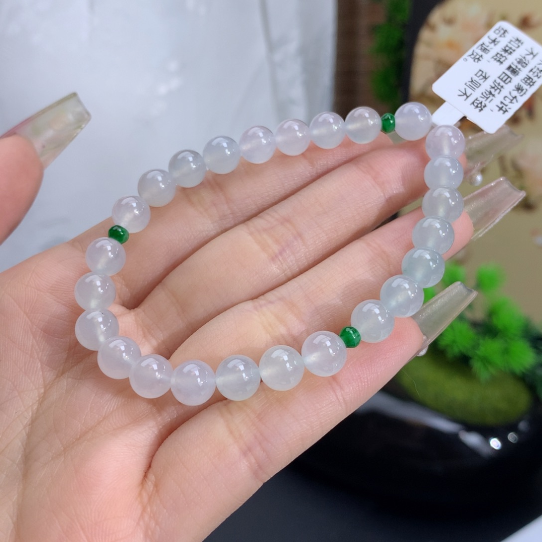 翡翠手链未镶嵌卡7.0冰胶晴底