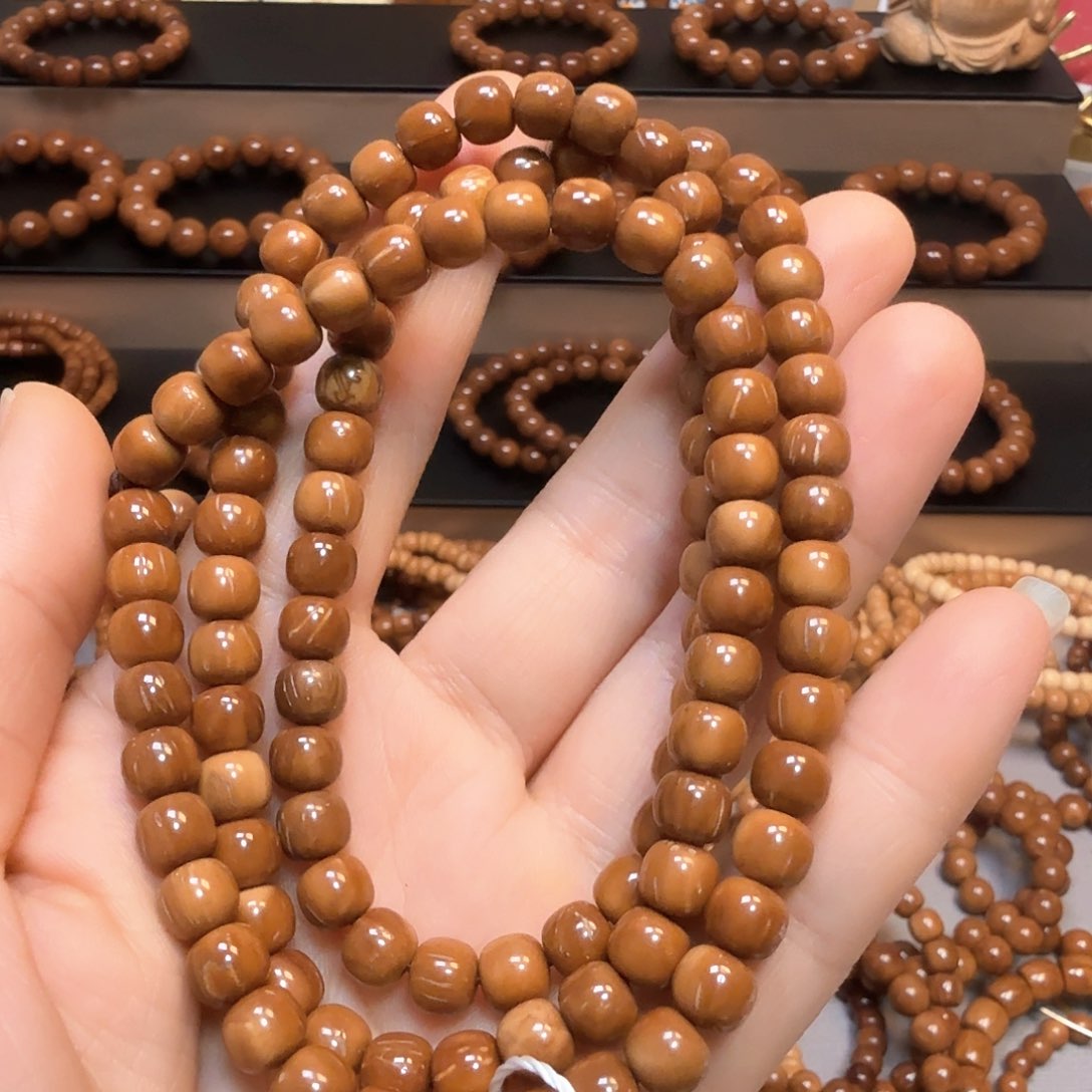 库克手串库克菩提6*7老型珠114颗带眼线