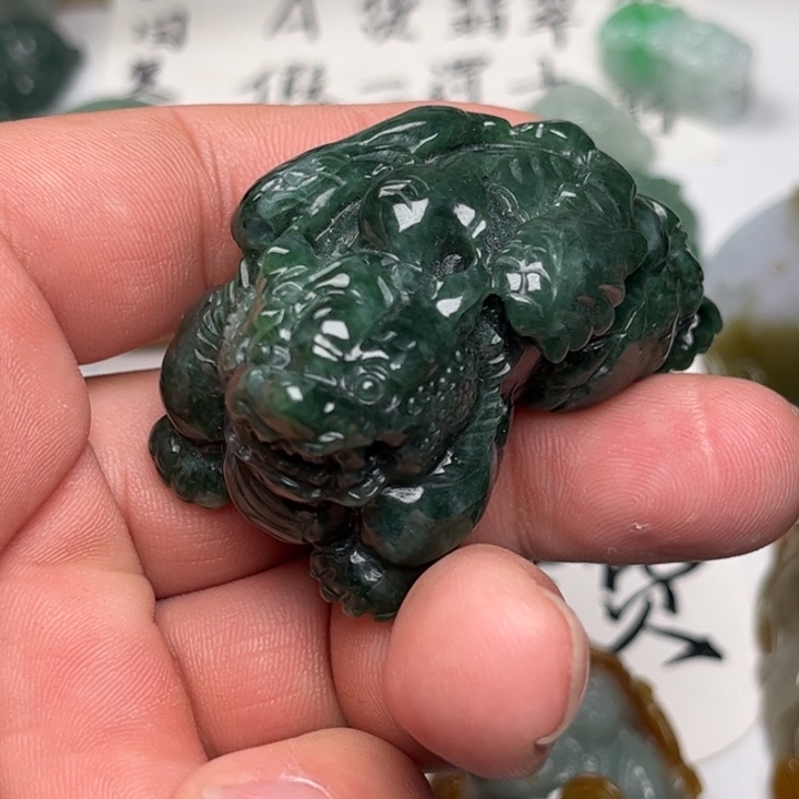 翡翠未镶嵌颈饰飞天貔貅