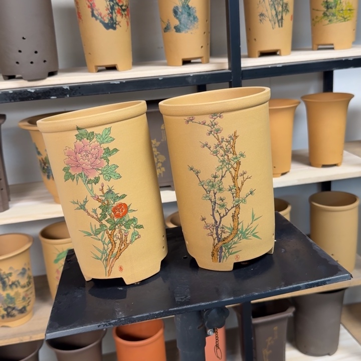 高度22口径14俩只紫砂花盆