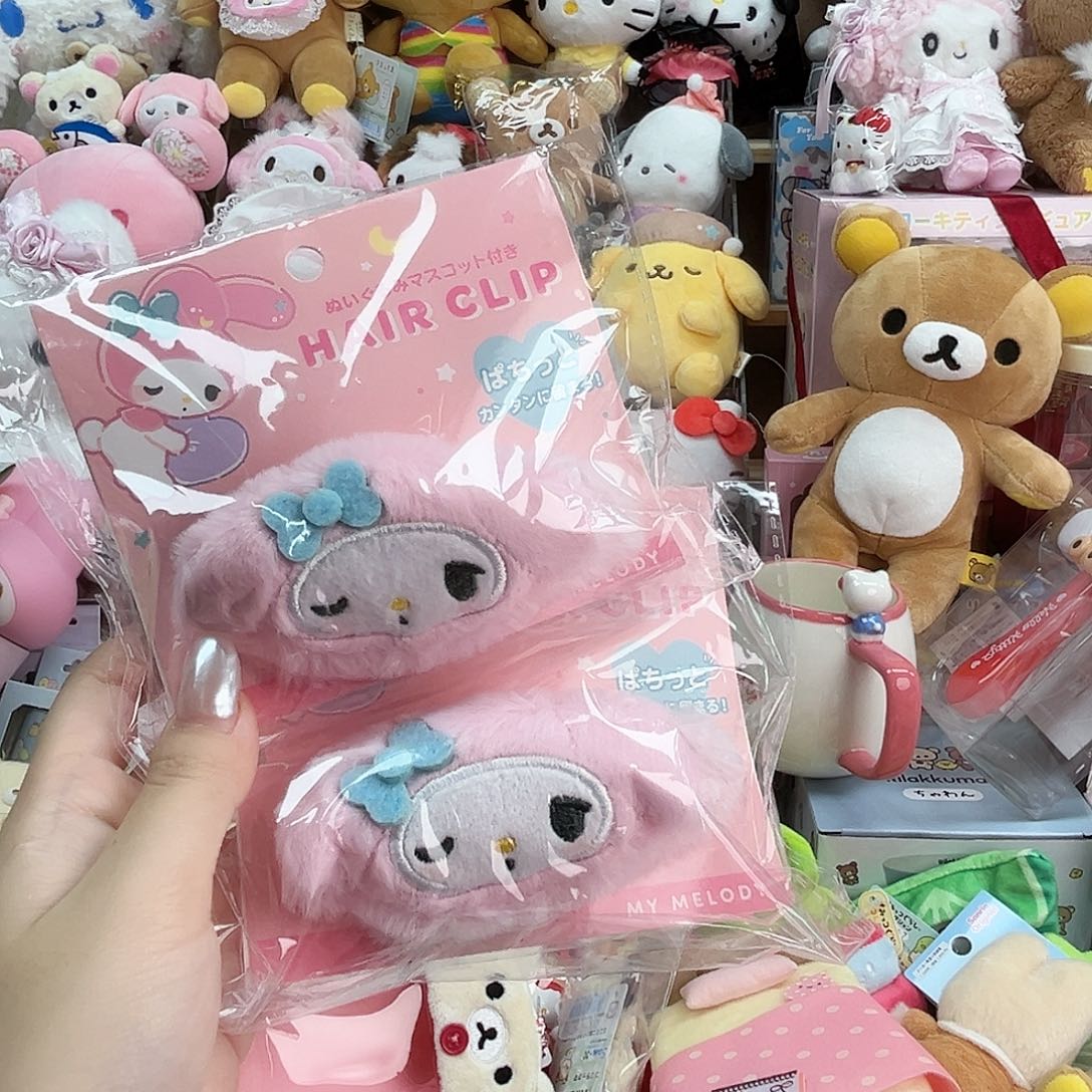 毛绒美乐蒂长毛发夹可以挑脸