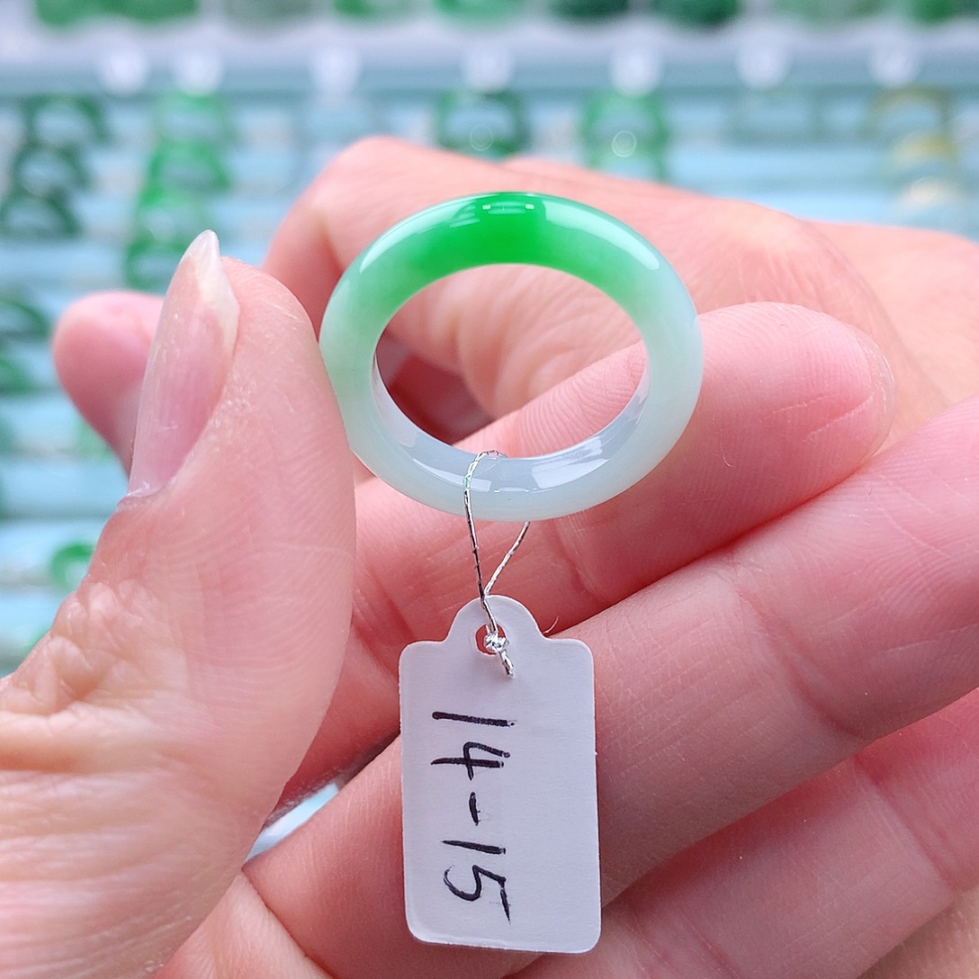 翡翠戒指未镶嵌A货缅甸翡翠