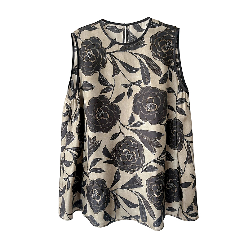 2025桑蚕丝时尚设计款山茶花上衣12501561