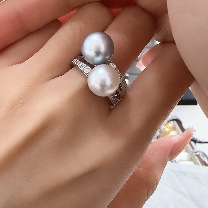 海水珍珠戒指银S925镶嵌