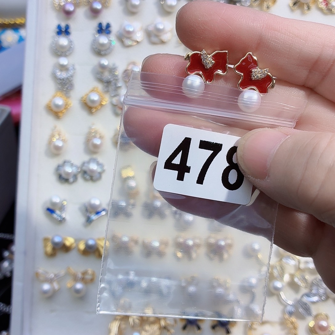 淡水珍珠耳饰合金