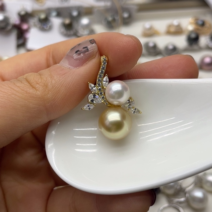 海水珍珠吊坠(不含链)银S925镶嵌