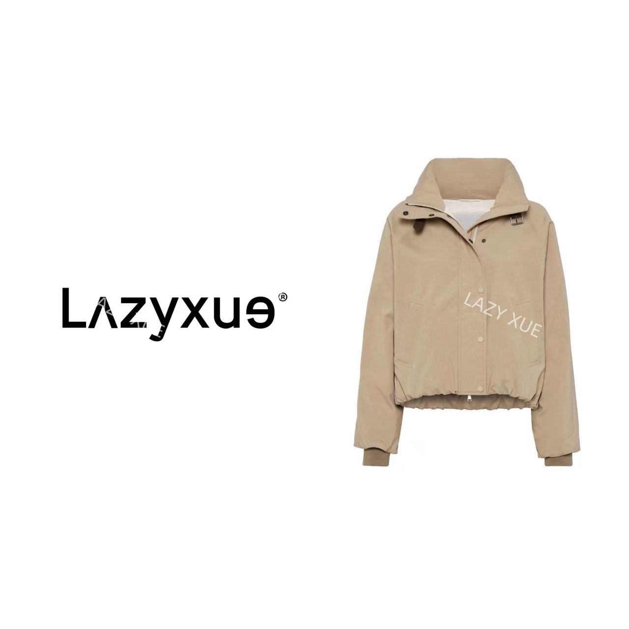 LAZYXUE薛懒懒/"Old Money"90鹅高领纯色夹克拉链长袖羽绒服 5078