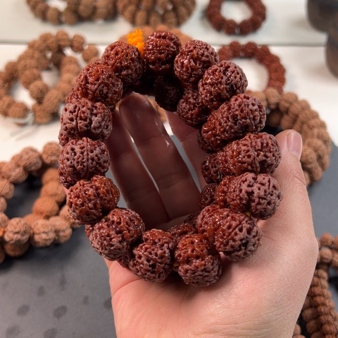 金刚菩提手串梅花双龙22（头部皮色略浅）