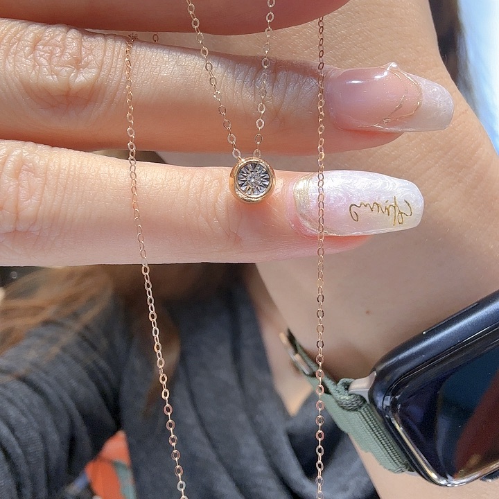 钻石项链18K金镶嵌泡泡