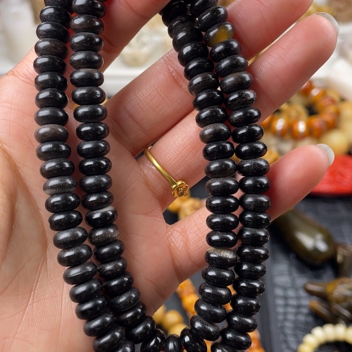 驼骨手串/手链黑驴踢算盘珠0.9