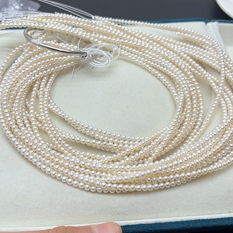 淡水珍珠珍珠项链银S925镶嵌12