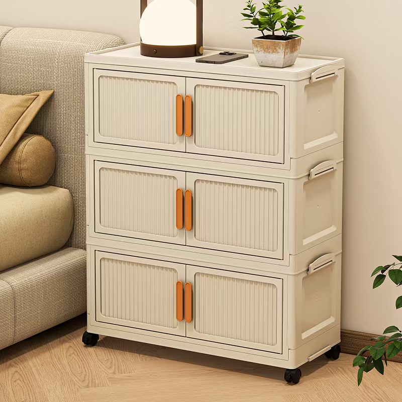 【三层】外贸款50可移动免安装可折叠儿童衣柜H4